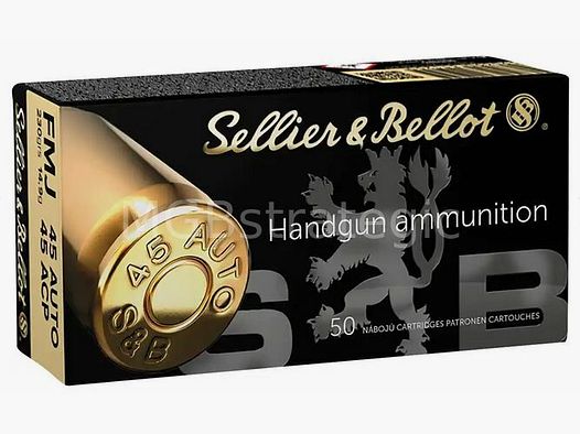 Sellier & Bellot .45 ACP Full Metal Jacket 14,9g/230grs. / .45 AUTO (45 ACP) 20x 50 pcs - pas d'expédition, uniquement retrait!