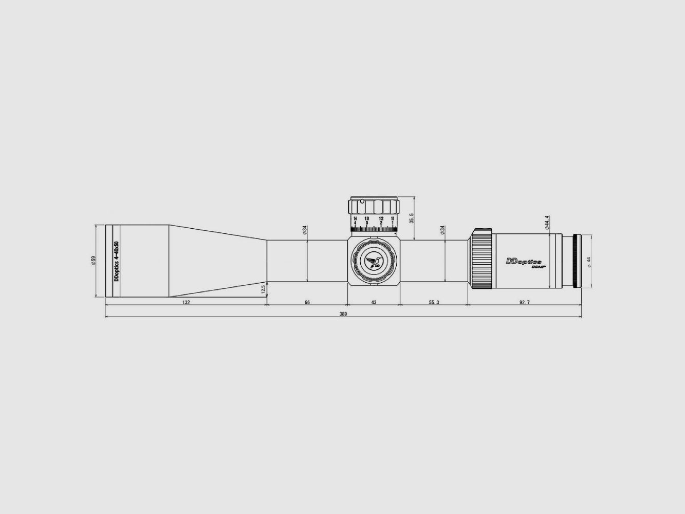 DDOptics DDMP 4-40×50 MOA TAC-A