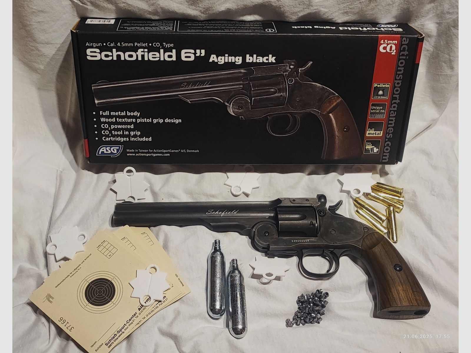 Asg Scofield 6 Zoll CO2 Luftpistole/Revolver Set 