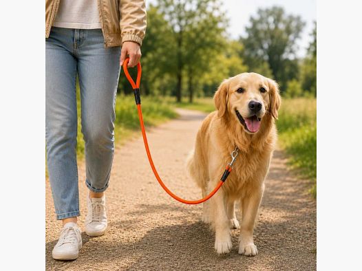Laisse tubulaire HB DOG Biothane orange 120 cm