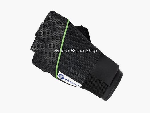 Guanto da tiro senza dita Gehmann taglia S per la mano destra Nero/ Verde