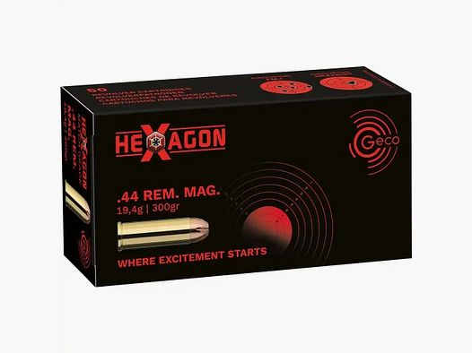 Geco Hexagon .44 Rem. Mag. 19,4g / 300GR 20 Patronen