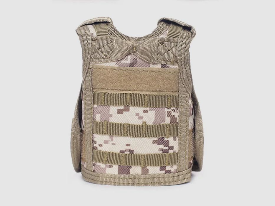 Mini Schutzweste für Bierflasche / Weinflasche / Thermosflasche - Digital-Desert