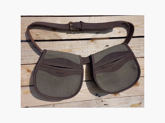2 BOLSAS DE OJEO DE PIEL Y LONA ANTIMOHO CON CINTURON