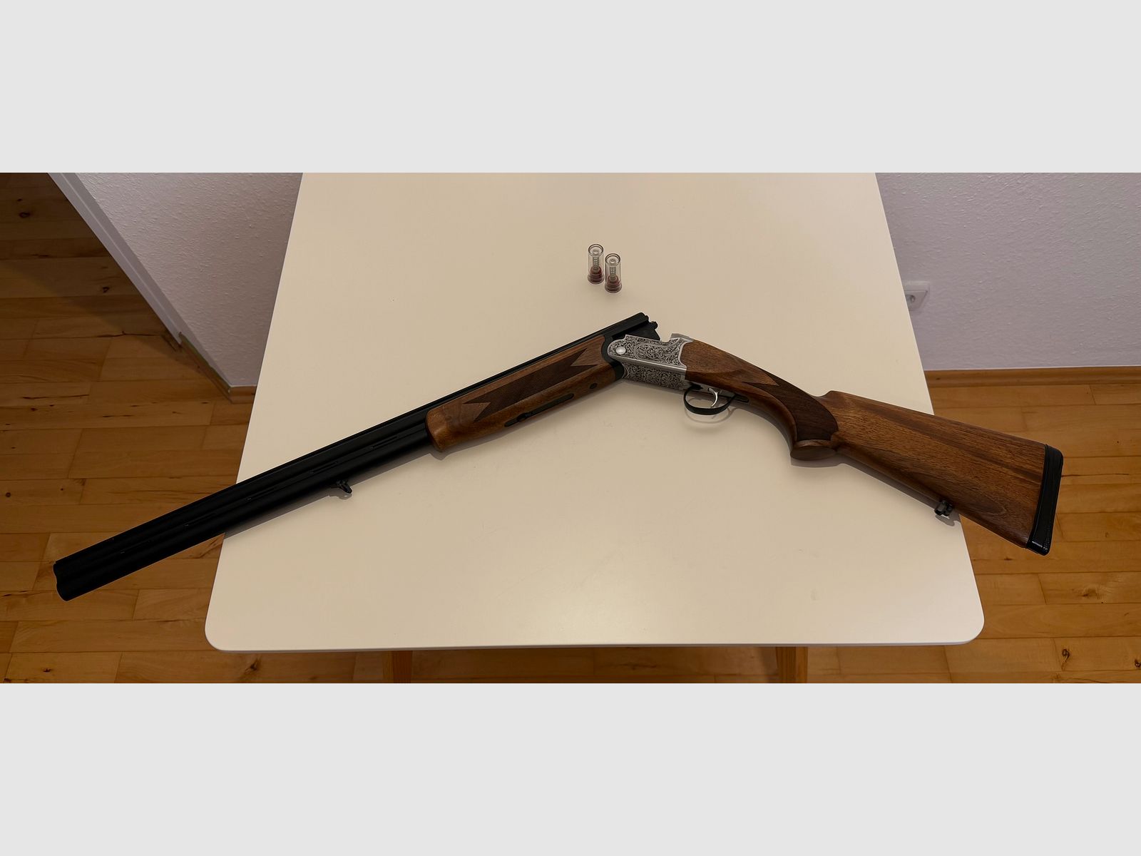 Bockdoppelflinte Kofs Zenith SX Kaliber 12/76 met staal schotbeschuss en verwisselbare chokes