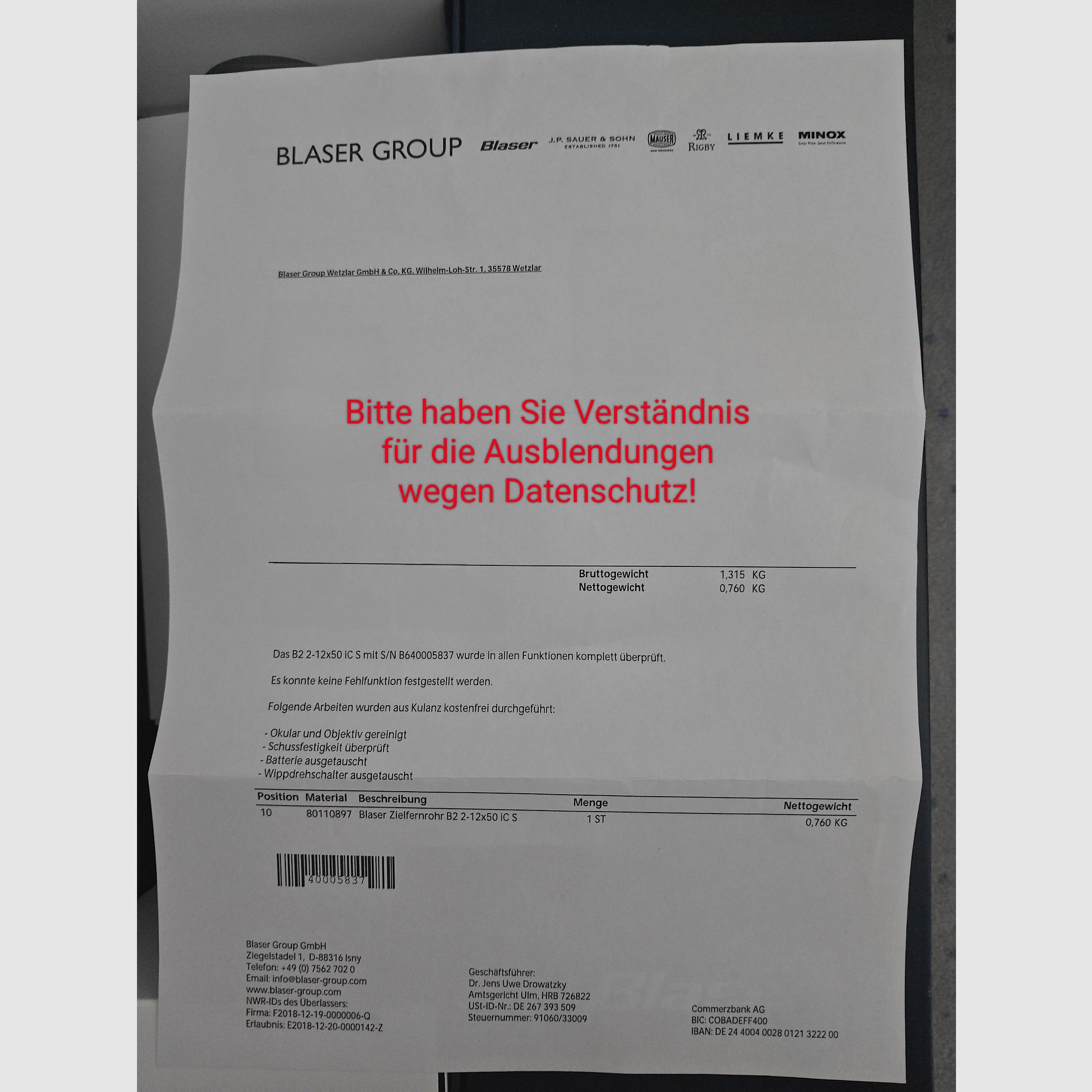 Blaser B2 2-12x50 ic S LESEN