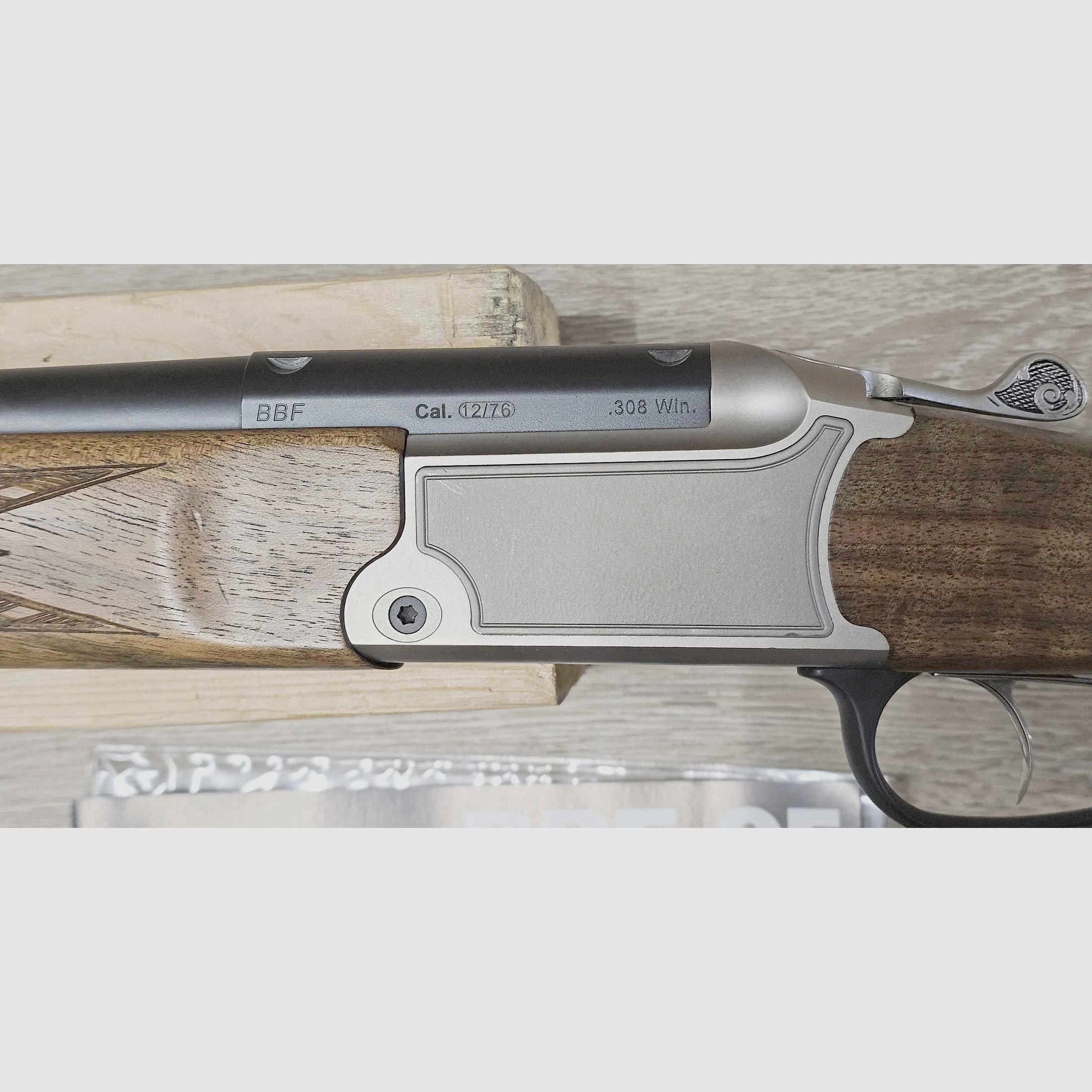 Bockbüchsflinte Blaser BBF 95 Standard, kal. .308 Win. i 12/76, w tym Frankonia 2,5-10x48 (Abs. 1) na montażu Blaser Sattelmontage (30 mm pierścienie) i walizkę