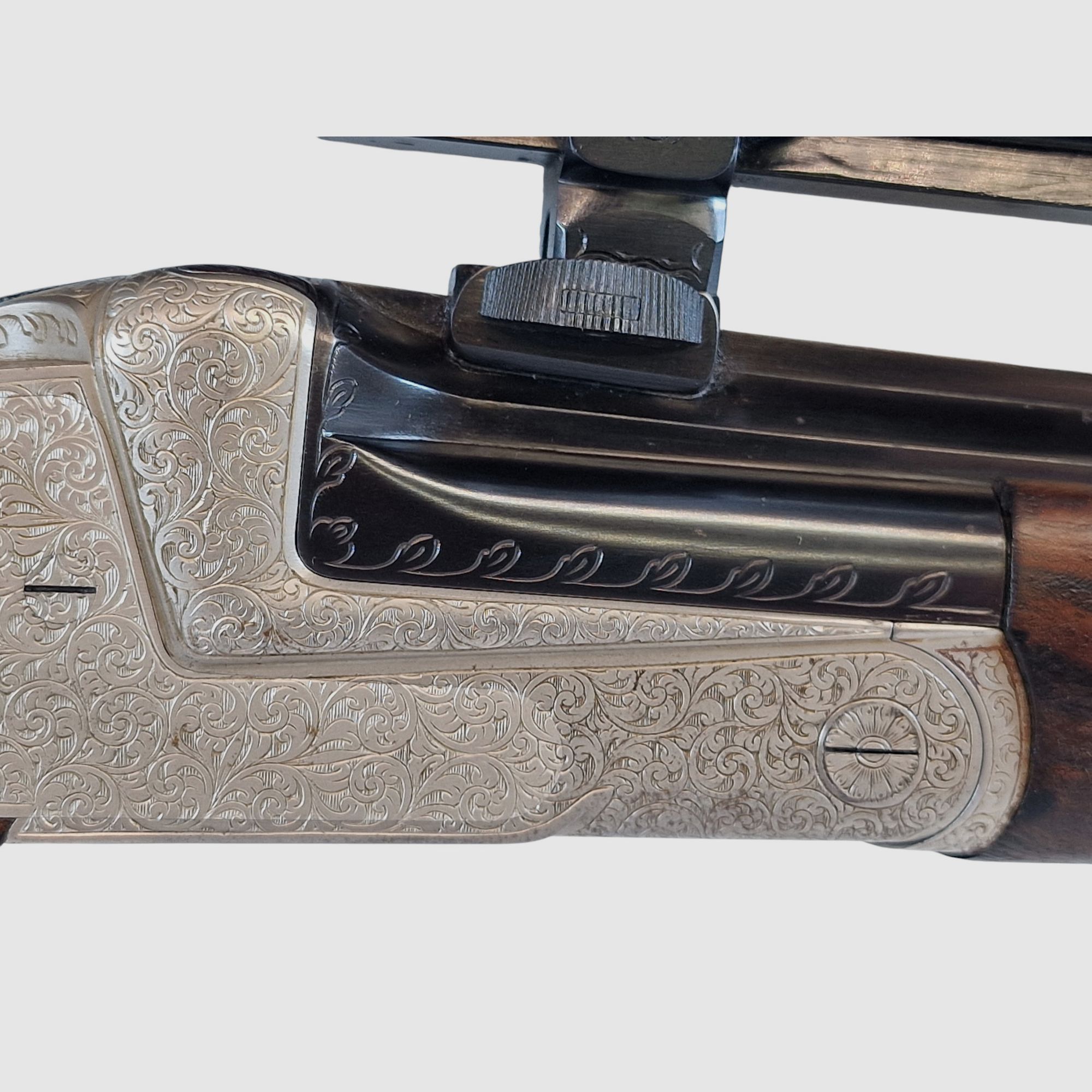 Outschar Ferlach Seitenschloss Kipplaufbüchse im Kal. 6,5x57R mit variabler Zeiss Optik