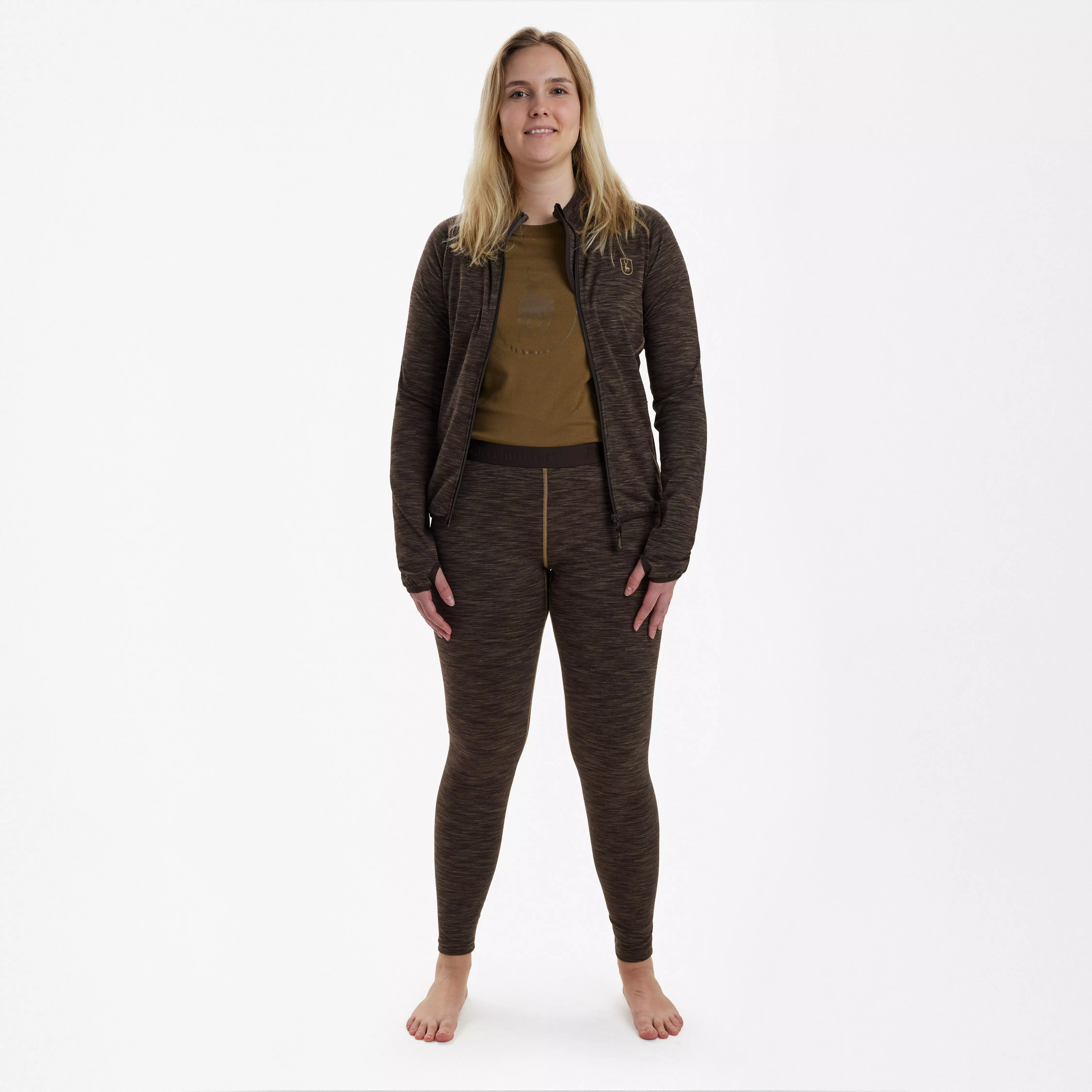 Leggings termici da donna - marrone mélange, immagine 3 di 5