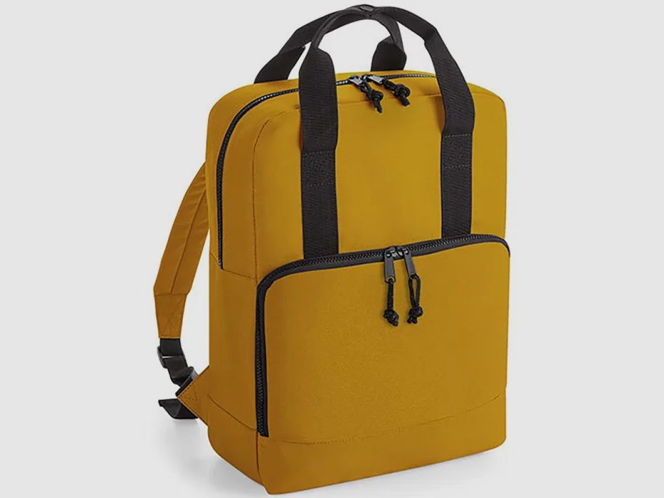 Sac à dos réfrigérant à double poignée en recyclage moutarde