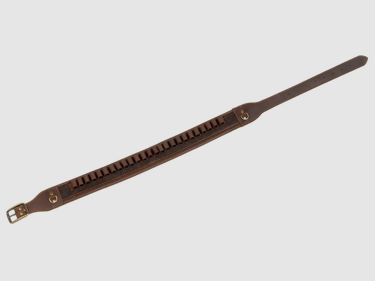 AKAH cartridge belt buffalo leather with loden