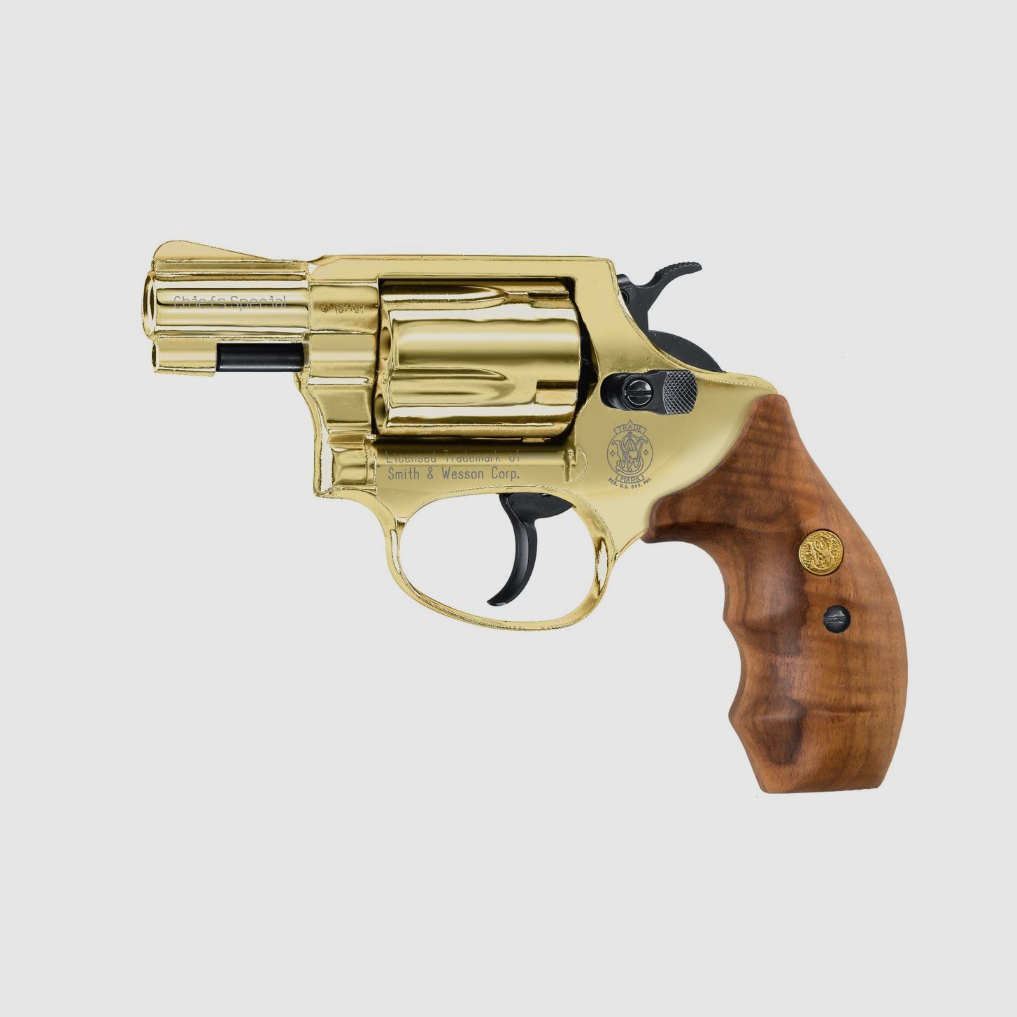 SMITH & WESSON Gasrevolver (SRS) Chiefs Special Gold Edition Kal. 9mm R Holzgriff