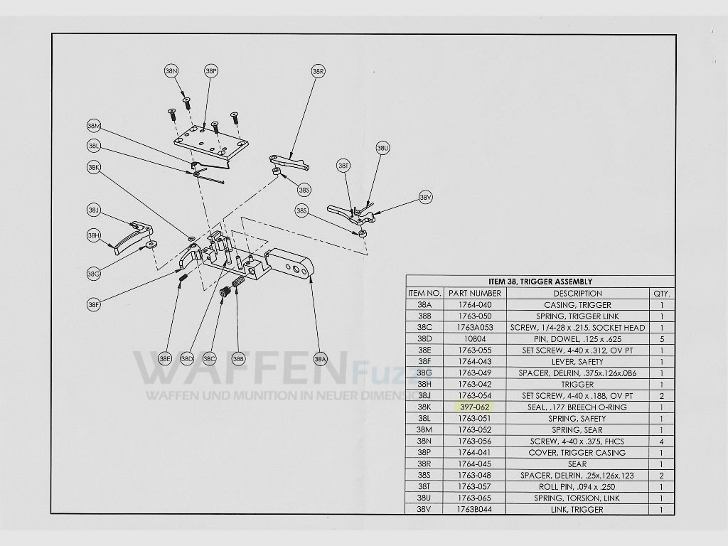 Seal set for Benjamin Marauder trigger unit