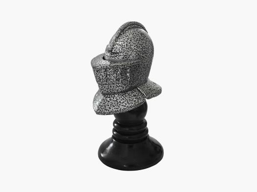 Miniature knight's helmet on stand