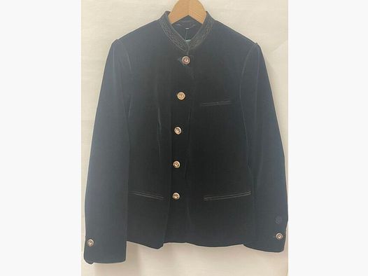Poldi traditional jacket made of velvet in dark blue