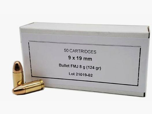PPU Munition 9x19 Rangemaster (PPRM9B), VPE: 50, FMJ 124gr 9mm Luger 1000 S sofort verfügbar +50€ ADR Versand