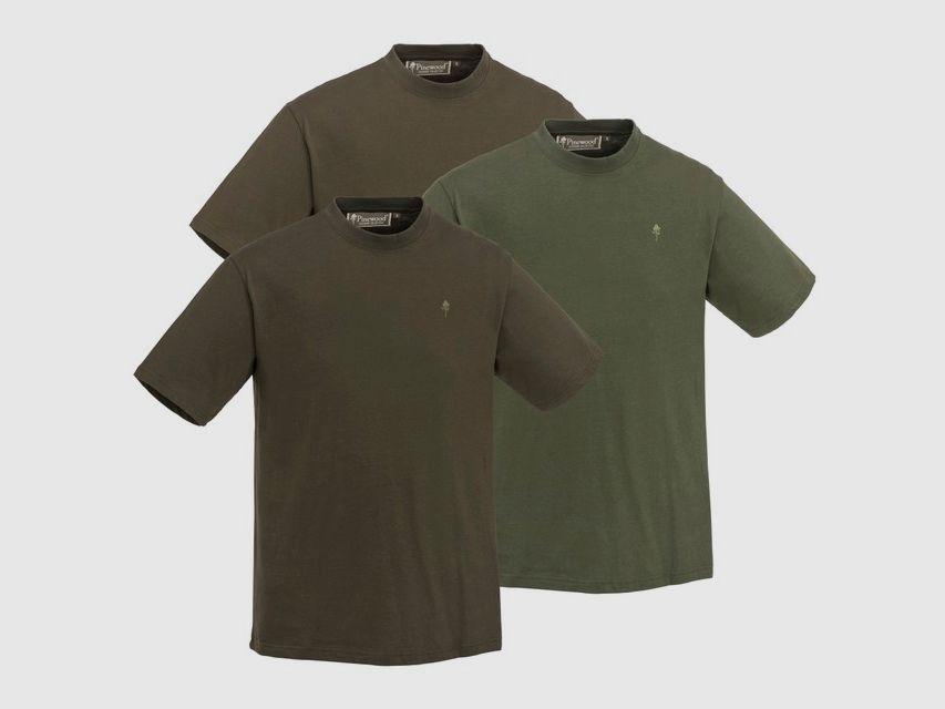 Pinewood 3 Pack T-shirt W Green / H Brown / Khaki, afbeelding 1 van 4