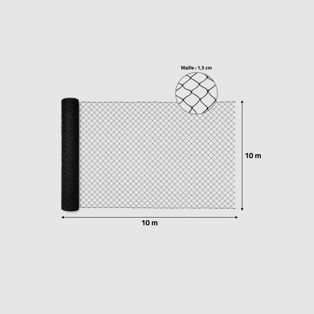 Vogelschutznetz 10x10m - 15mm Maschen Polyethylen widerstandsfähig, Bild 3 von 4