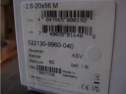 Absolute BEST PRICE = "NEW" GENERATION-II ZEISS V8 2.8-20x56 M = internal rail + ASV height + reticle-60 !! NO Blaser-Mauser-Sauer-Swarovski-LEICA-SteelAction-MINOX-Steyr-GPO-DDoptics