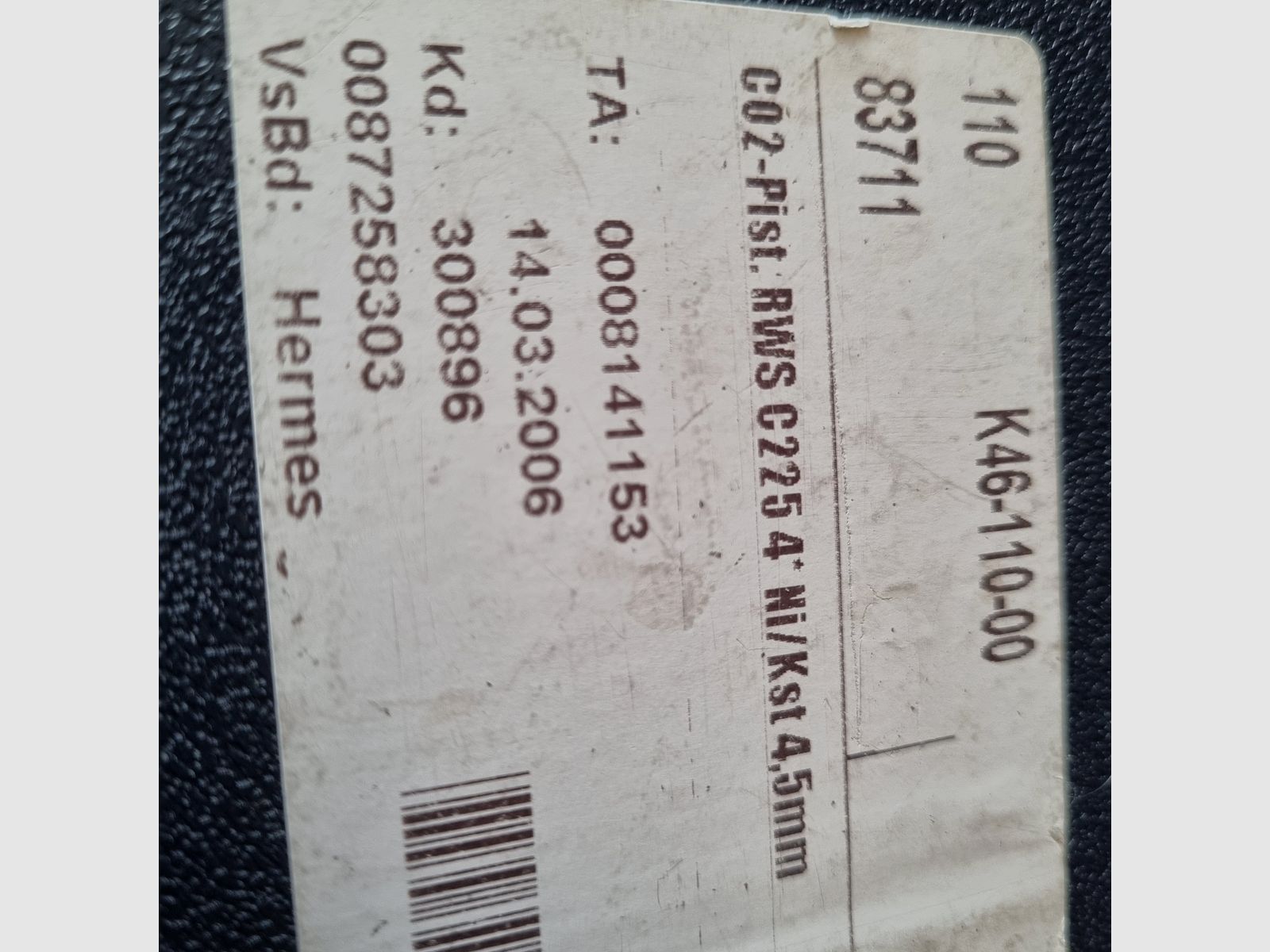 RWS Mod. C225, vernickelt, CO2, alte Ausführung, Kauf v.11.03.2006