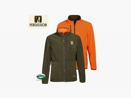 PERCUSSION Finland Reversible Fleece Sweater Green/Orange 15268