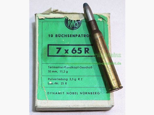 RWS (WZd.Fa.Rottweil) Büchsenpatronen 7x65R