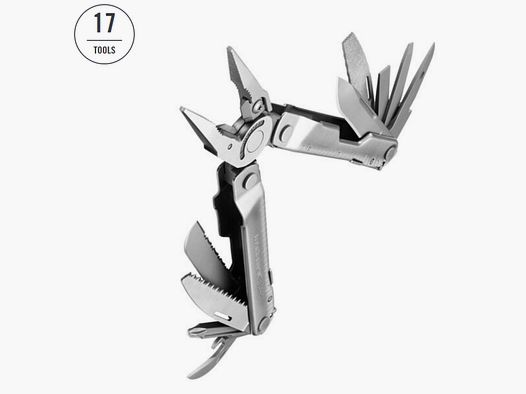 LEATHERMAN REBAR - Multitool mit 17 Werkzeugen (arretierbar) 100% Edelstahl, inkl. Lederetui Holster