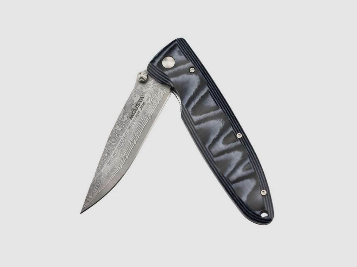 Mcusta MC-10D Classic Wave VG-10-Kern Damascus Blue Micarta Taschenmesser, Bild 24 von 26