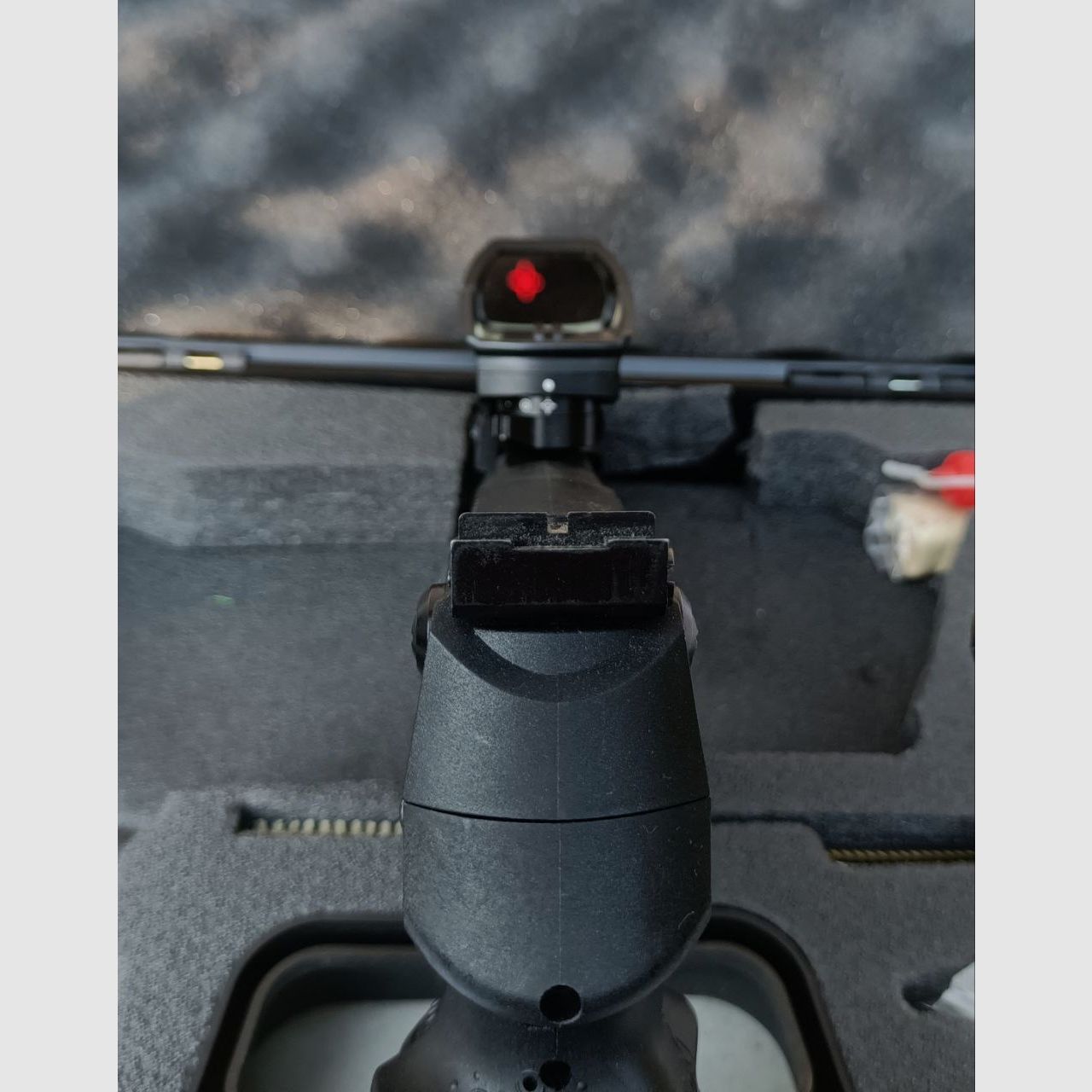 Zoraki HP 01 precompression con mirino Red Dot munizioni scatola di raccolta pallini bersagli
