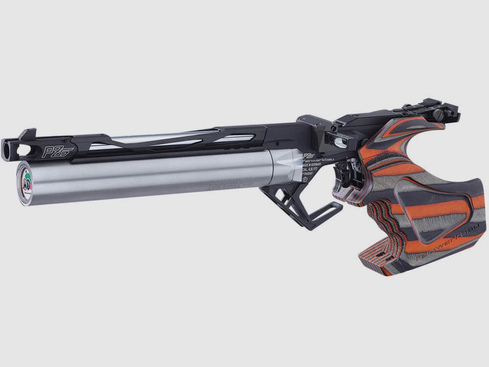 Feinwerkbau P85 Laminated Orange — Strzelec leworęczny, zdjęcie 7 z 8