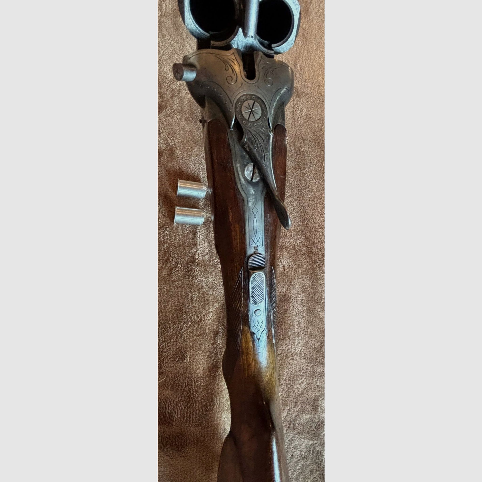 Doppelflinte Sauer&Sohn Suhl Kal. 16/70 mit schönen Ledergewehrriemen 