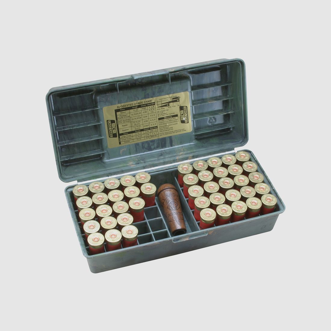 MTM Shotgun Shell Box SF-50-20-09 wild camo with carrying handle for 50 shotgun shells .20