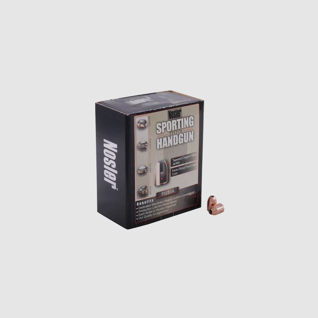 Nosler Geschoss Sporting Handgun 9mm/.355 124GR JHP 250 Stück