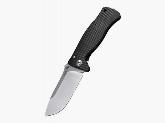 Lionsteel SR1 Aluminium Taschenmesser, Schwarz, Satiniert, D2