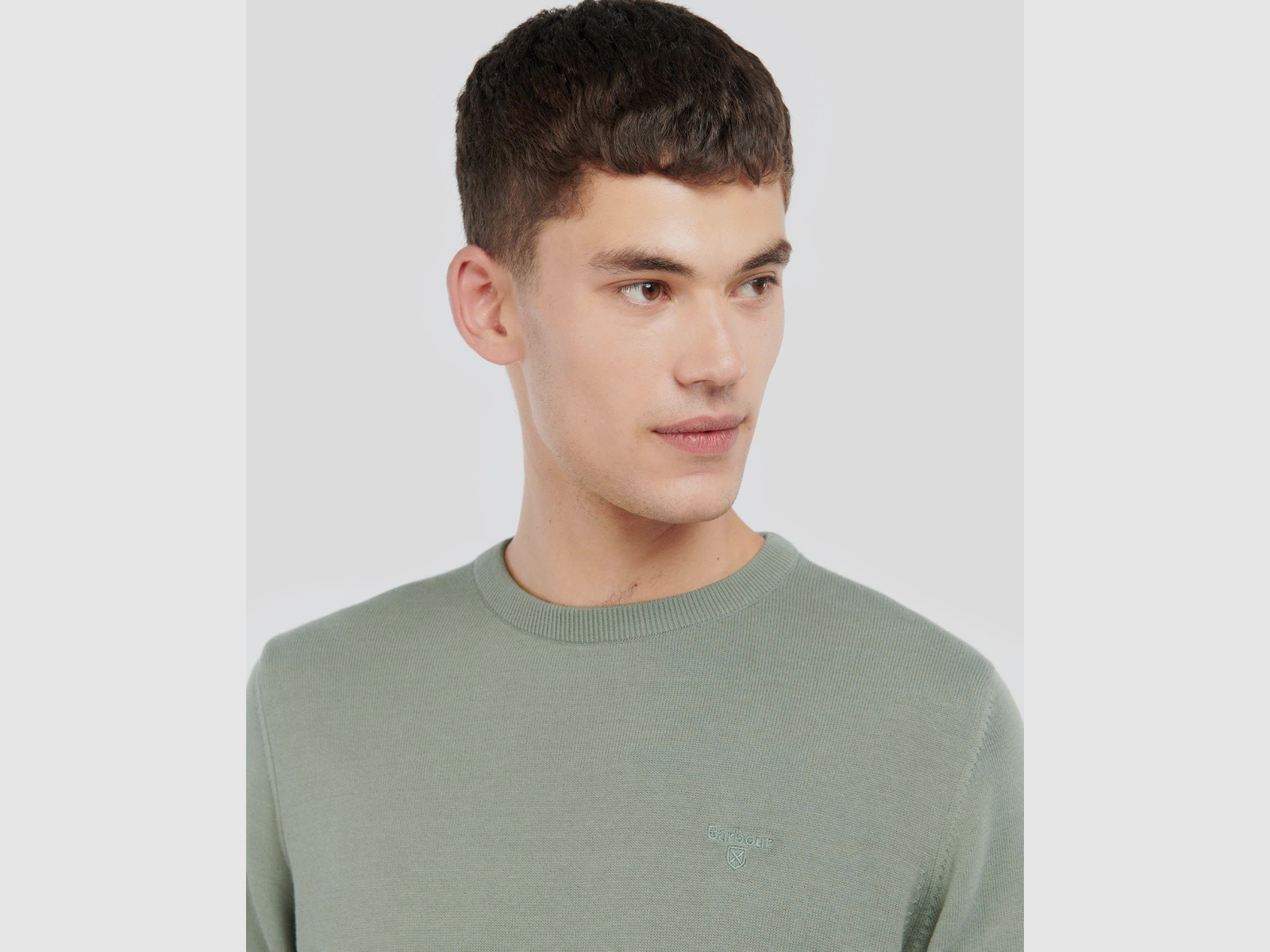 BARBOUR Pullover Pima Cotton Agave Green