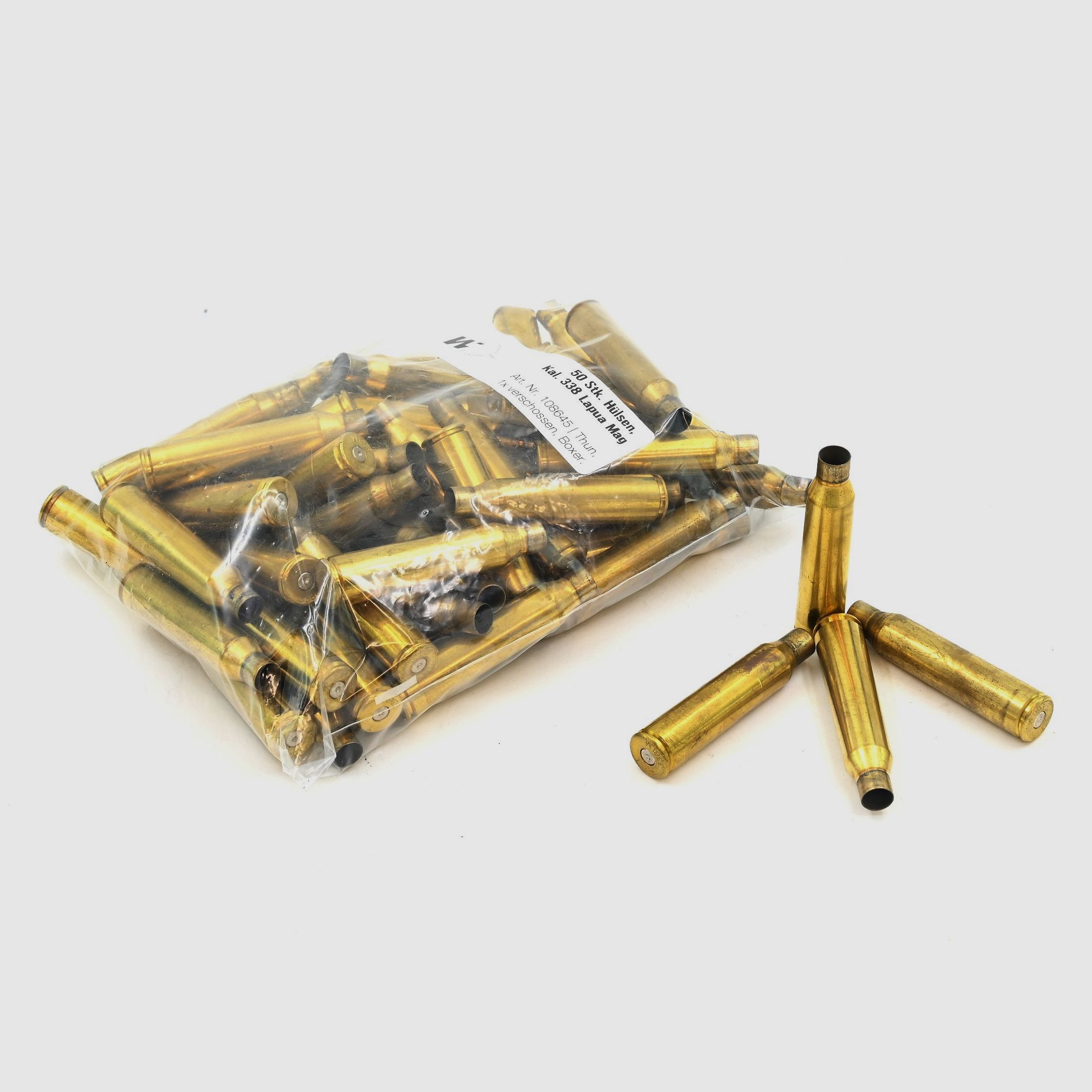 Hülsen Thun .338 Lapua Mag., 50 Stk., Boxer, 1x verschossen