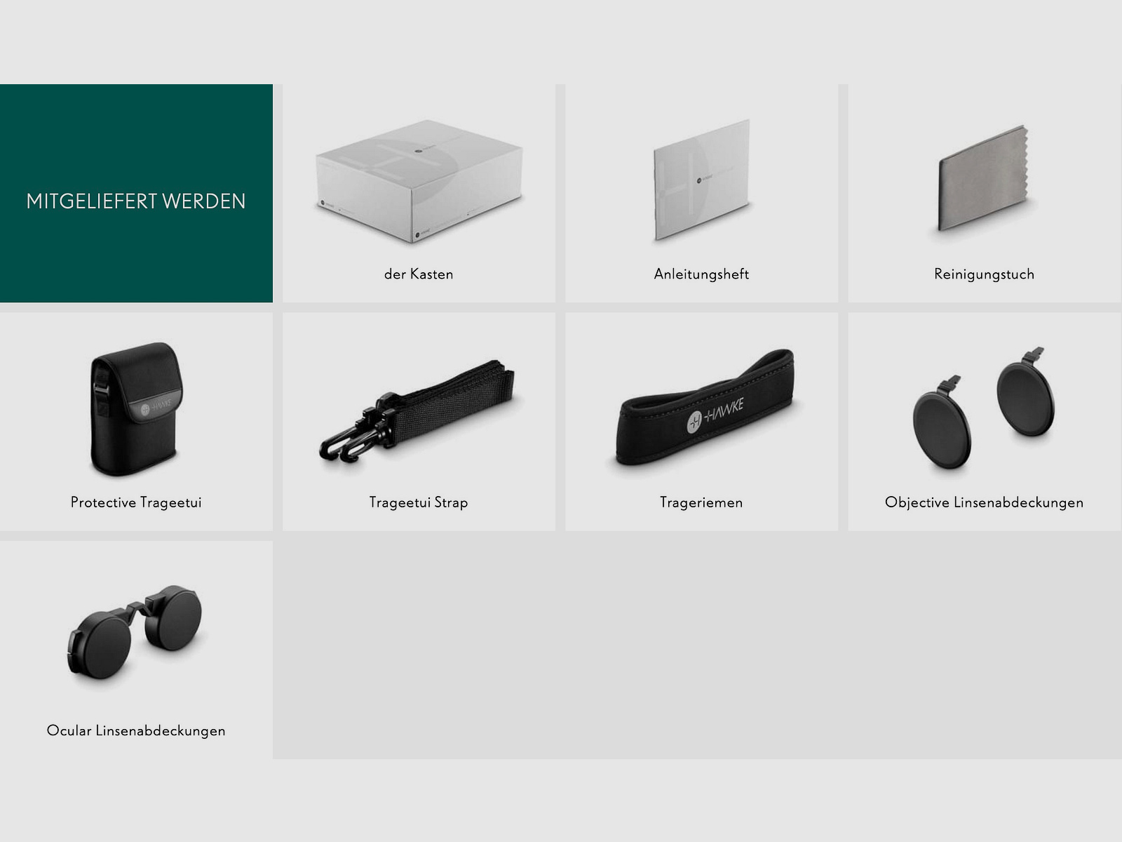 HAWKE 36220 Endurance Fernglas 8x56 mit Tasche und Trageriemen Grün