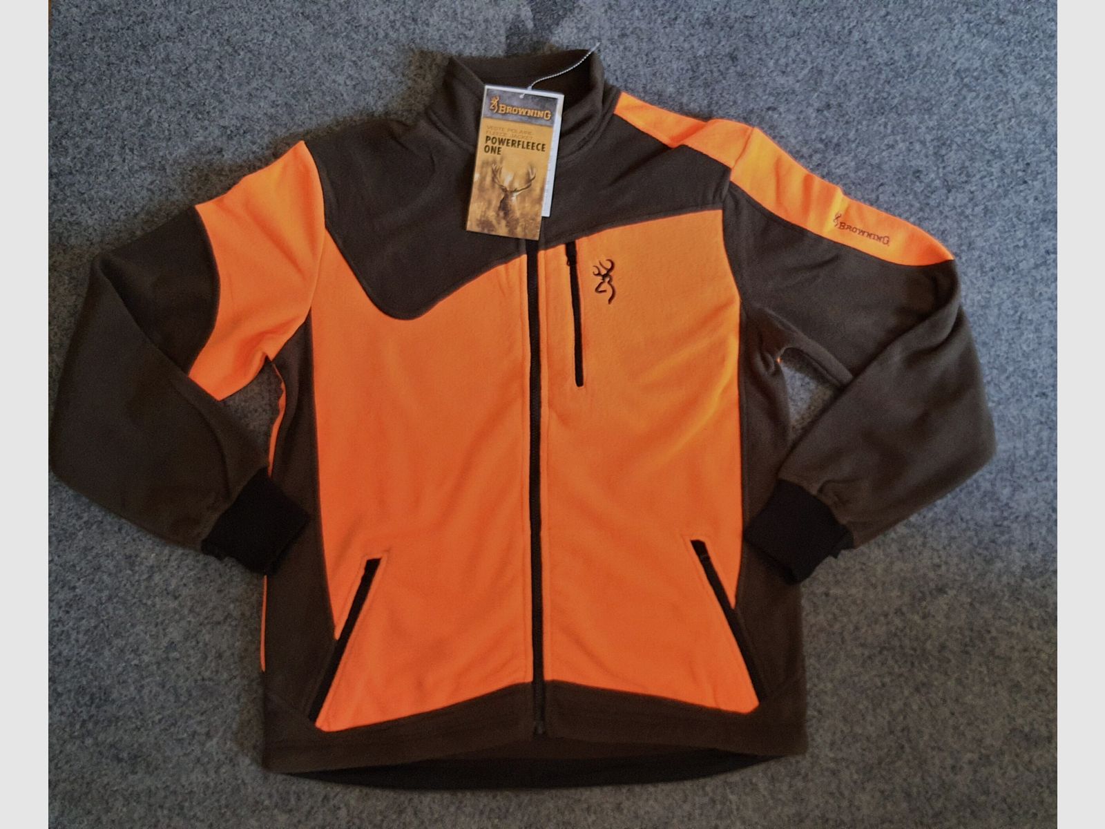 BROWNING PILE MIT GRÜN/ORANGEEM REISSVERSCHLUSS