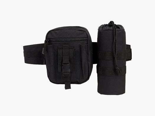 Brandit Taillengürtel "Allround" mit Tasche + Flaschenhalter - Schwarz