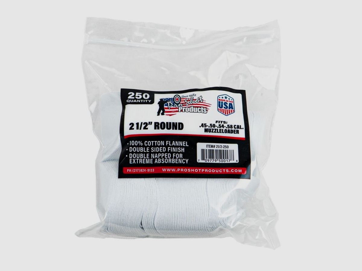250 Patches 2 1/2" Rotondi .45-58 BP