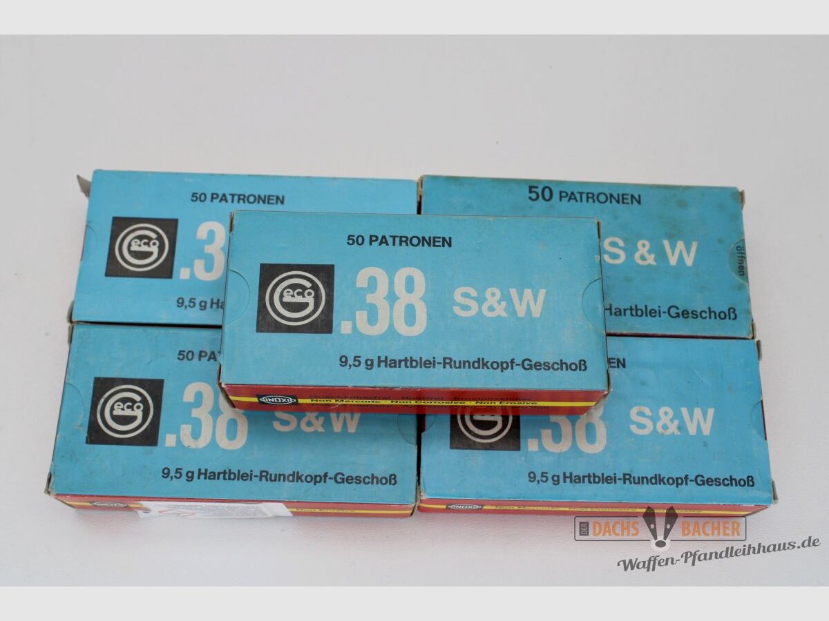 GECO .38 S&W Plomb Dur Tête Ronde 9,5g 50 Cartouches