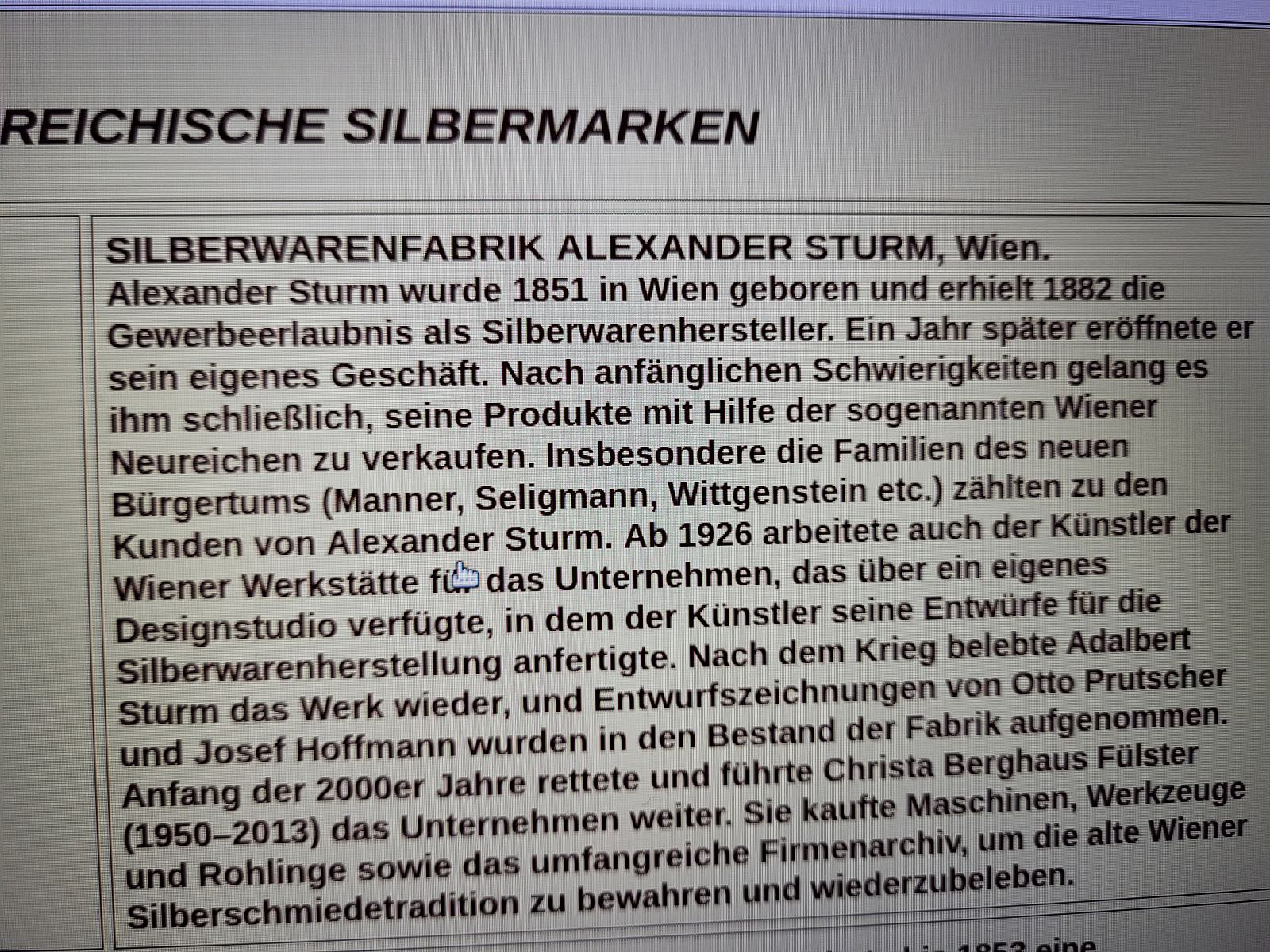 Altes Spazierstock - 800 Silber - Ebenholz - A. Stürm Wien - 1920er Jahre - Österreich