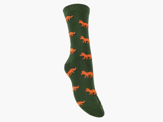 Designsocke Fuchs Gr. 36-40 grün/orange
