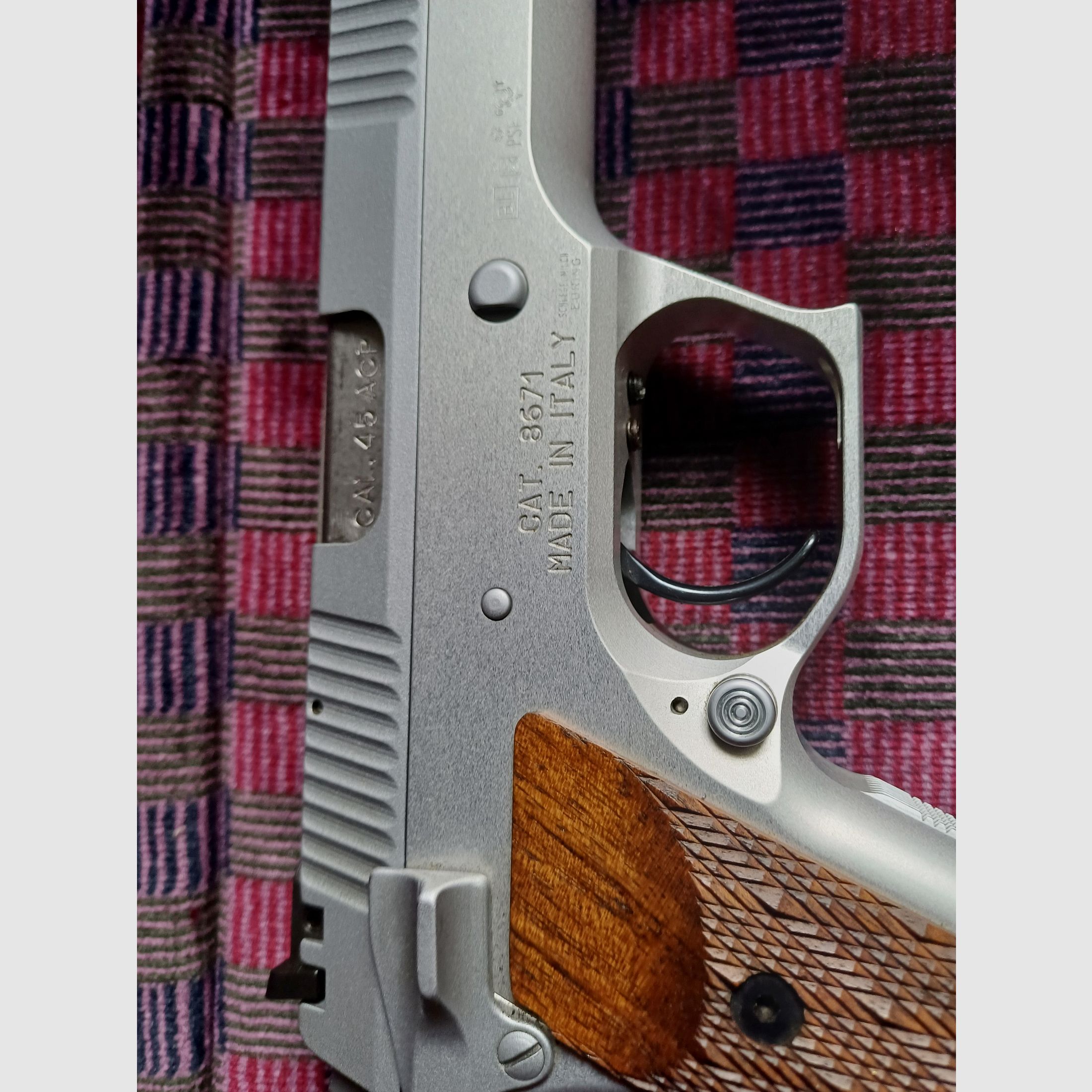 Pardini 45 ACP Nickel Sport Model P.C. 45 S, 5 inch; Top onderhouden, weinig geschoten, afbeelding 3 van 8