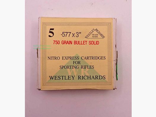 Westley - Richards - England Büchsenpatronen .577 N.E. / 3''