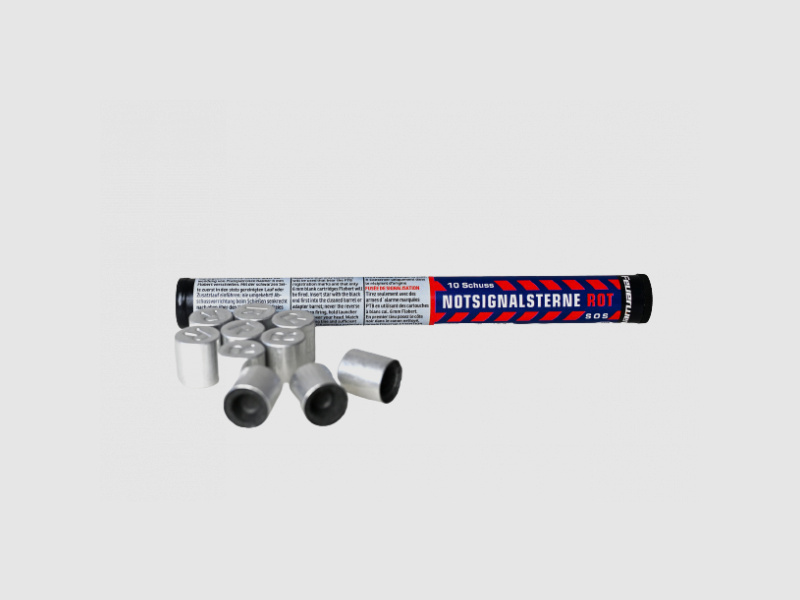 ZINK - NOT-SIGNALSTERNE - ROT - 10 STÜCK - KALIBER 15MM