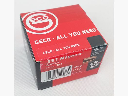 Geco Hexagon Geschosse .357 Mag 180gr