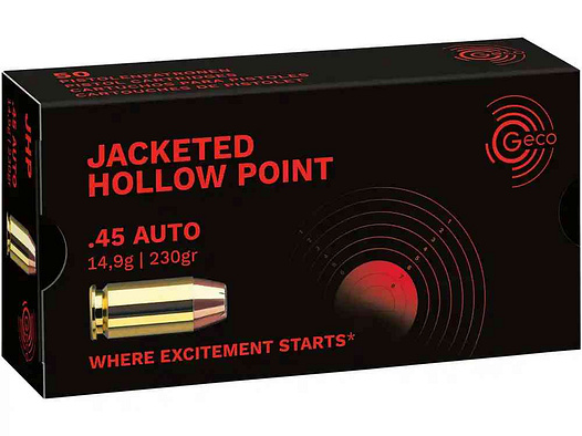 GECO .45 AUTO JACKETED HOLLOW POINT 14,9G / 230grs 50Stk