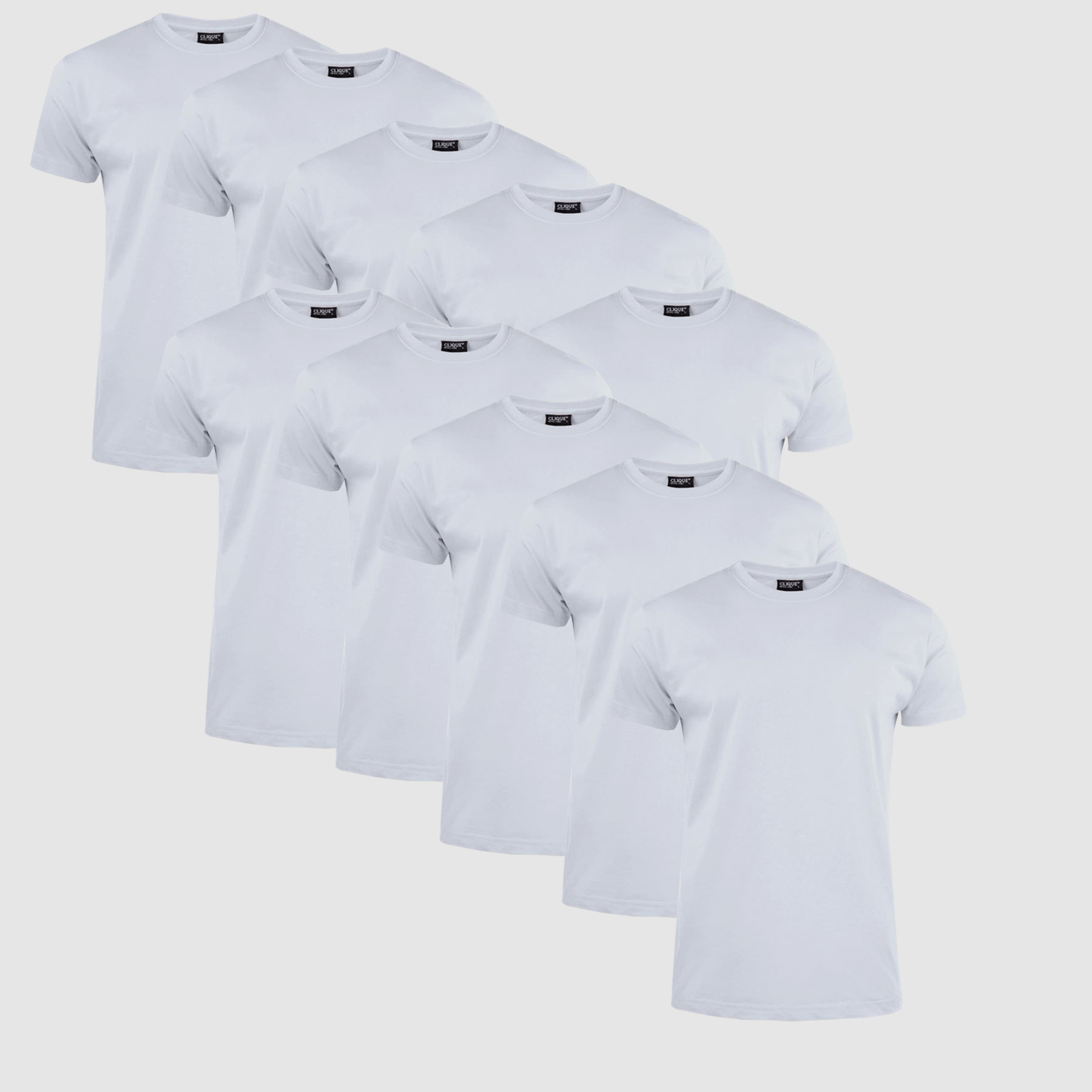 Clique T-Shirt Herren 10-Pack Weiß