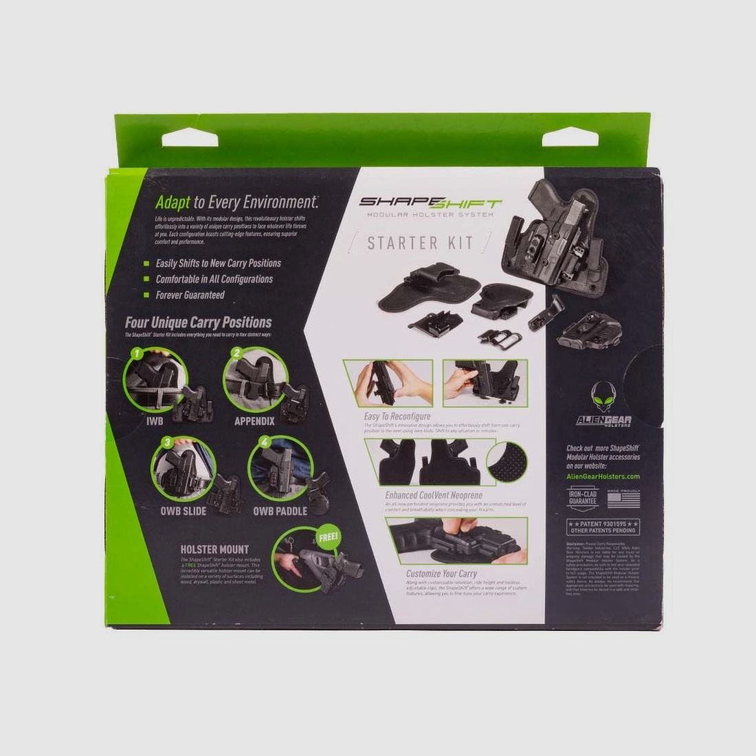 Aliengear Holsters ShapeShift Starter Kit Glock 42 Linkshänder